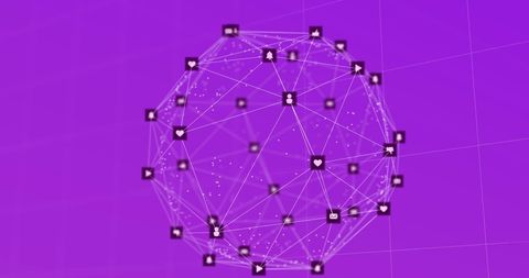 Digital Network Connections on Purple Background - Download Free Stock Images Pikwizard.com