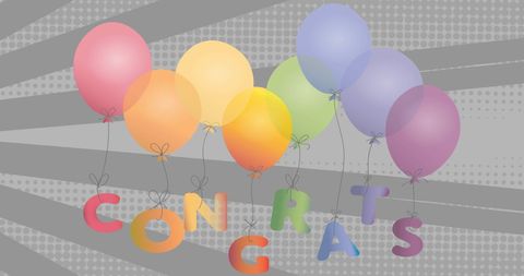 Colorful Celebration Balloons with Congratulations Lettering - Download Free Stock Images Pikwizard.com