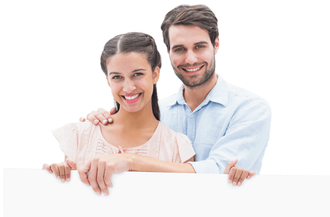 transparent smiling couple holding blank sign - Download Free Stock Videos Pikwizard.com