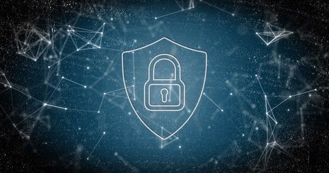 Cybersecurity Concept with Digital Padlock Icon and Network Connections - Download Free Stock Images Pikwizard.com