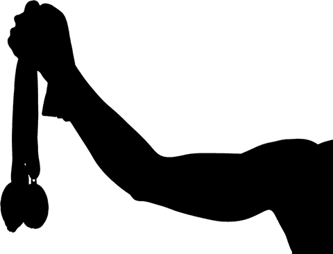 Transparent hand silhouette holding medals for sports themes