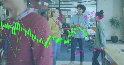 Workplace collaboration with digital data overlays for business growth