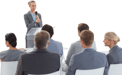 Diverse Team Engaging in Business Presentation Transparent Background