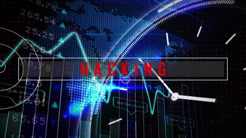 Abstract Cybersecurity Concept with Hacking Text and Digital Data