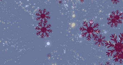 Festive Snowflakes with Sparkling Lights on Blue Background