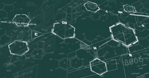 Futuristic Green Digital Science Concept Illustration of Molecular Structures - Download Free Stock Images Pikwizard.com