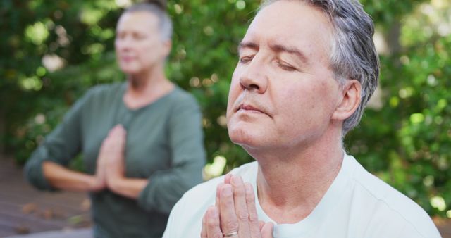 Seniors Practicing Meditation Outdoors in Nature - Download Free Stock Images Pikwizard.com