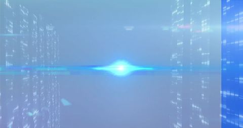 Glowing Blue Orb in Futuristic Digital Corridor - Download Free Stock Images Pikwizard.com