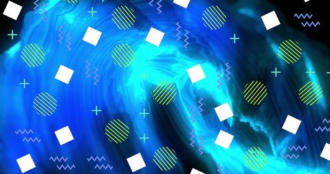 Abstract blue light trails with dynamic geometric pattern