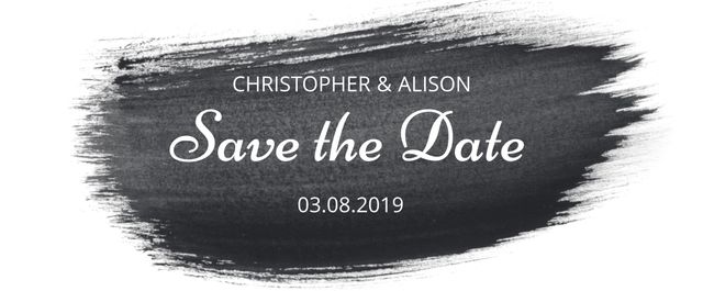 Elegant Save the Date Invitation with Brushstroke Design - Download Free Stock Templates Pikwizard.com