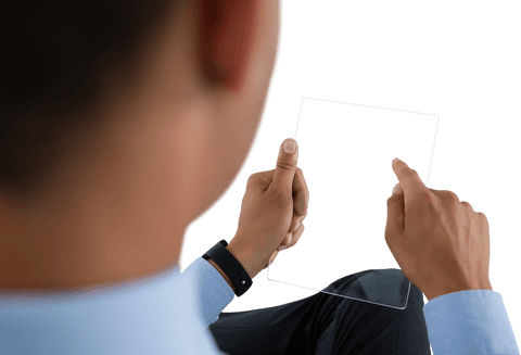 transparent interface man engaging futuristic device - Download Free Stock Videos Pikwizard.com