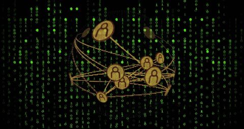 Digital Network Connections Over Binary Code Grid - Download Free Stock Images Pikwizard.com
