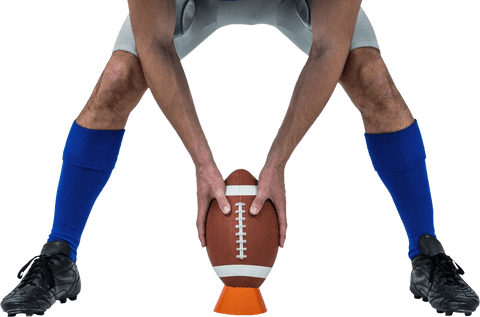 american football player setting ball for kick transparent background - Download Free Stock Videos Pikwizard.com