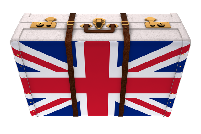 Suitcase with Great Britain's Flag on Transparent Background - Download Free Stock Videos Pikwizard.com