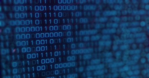 Futuristic Binary Code Flow with Digital Interface Background - Download Free Stock Images Pikwizard.com