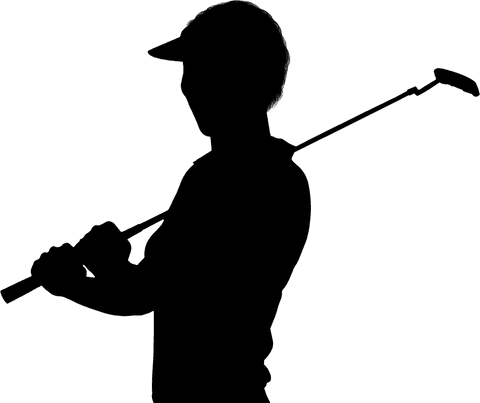 Transparent Golf Player Holding Club on Golf Course