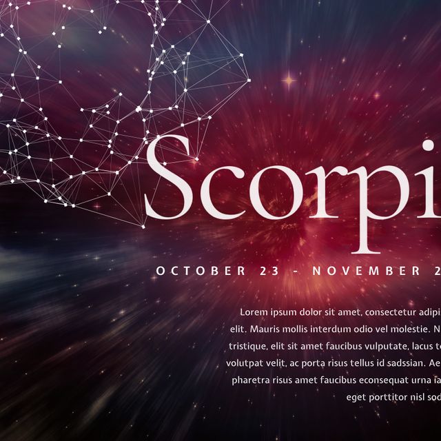 Mystical Scorpio Zodiac Theme with Constellation and Starry Background - Download Free Stock Templates Pikwizard.com