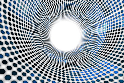 transparent digital tunnel of blue and black spots - Download Free Stock Videos Pikwizard.com