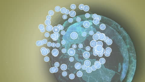 Global Connectivity Concept with Technology Icons Overlay