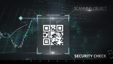 Futuristic QR Code with Data Visualization Effects