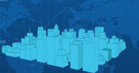 Global Financial Data Overlay on 3D Cityscapes