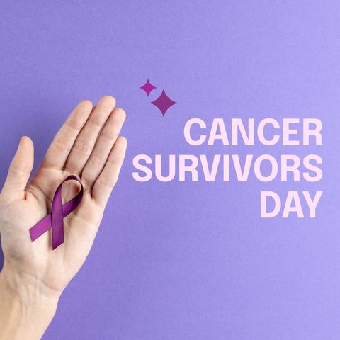 Celebrating Cancer Survivors Day with Purple Awareness Ribbon - Download Free Stock Templates Pikwizard.com