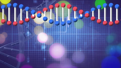 DNA Helix Animation with Abstract Scientific Background