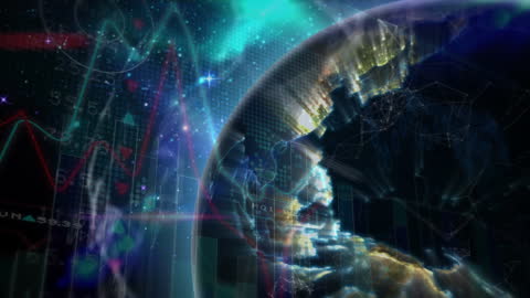 Futuristic Global Data Connections and Networking Visual