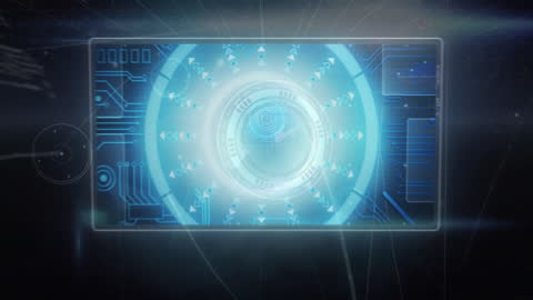 Futuristic Digital Interface with Tech Patterns