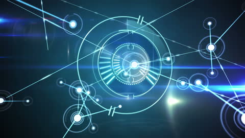 Futuristic Digital Network Concept with Scanner Interface