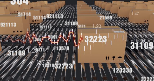 Data Processing Over Conveyor Belts with Cardboard Boxes - Download Free Stock Images Pikwizard.com