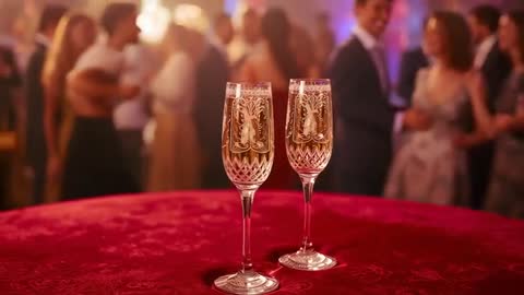 Elegant Champagne Flutes Sparkling at Luxurious Celebration