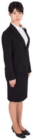Transparent Image of Confident Asian Businesswoman in Formal Suit