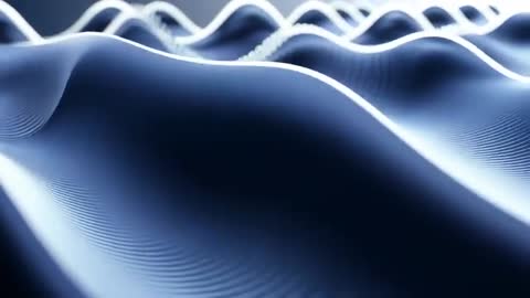 Futuristic Glowing Wavy Surface with 3D Sine-Wave Patterns