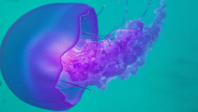 Ethereal Purple Jellyfish Gliding Gracefully