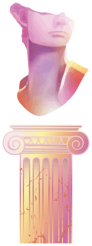 classical bust fragment above ionic column on transparent background - Download Free Stock Videos Pikwizard.com