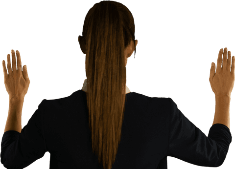 woman touching transparent glass with hands raised - Download Free Stock Videos Pikwizard.com