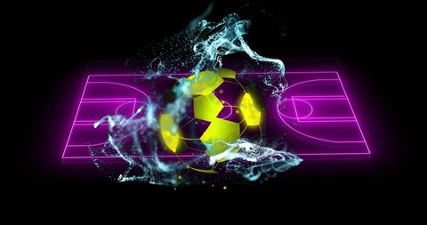 Neon Football Field with Energized Digital Effect