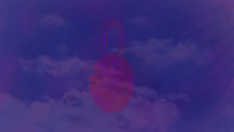 Innovative Biometric Lock Security Animation on Digital Network