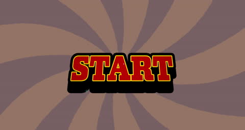 Retro Video Game Start Text Against Spiral Background
