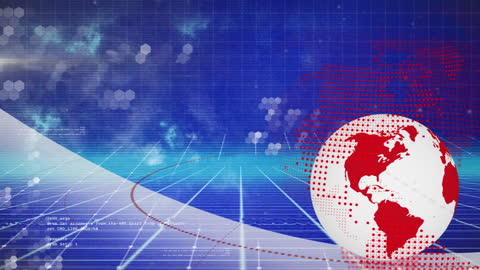 Digital Globe Animation with Network Connections for Global News Concept