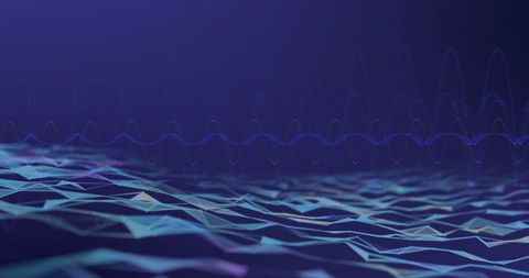 Abstract Digital Waves and Geometric Structures in Blue - Download Free Stock Images Pikwizard.com