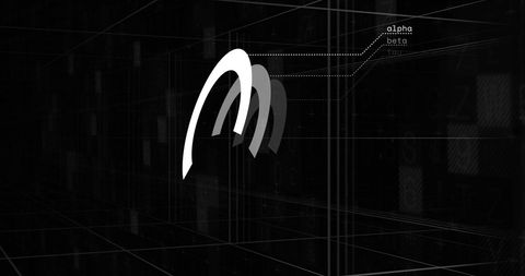 Abstract Loading Circles with Digital Grid in Black Background