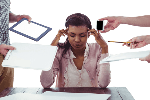 transparent overwhelmed female professional office work stress - Download Free Stock Videos Pikwizard.com
