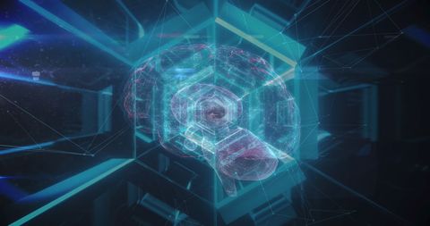 Futuristic Neon Brain Digital Visualization - Download Free Stock Images Pikwizard.com