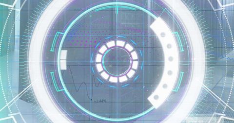 Futuristic Digital Scope Overlay with Data Analysis - Download Free Stock Images Pikwizard.com