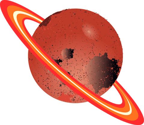 red planet with gradient rings on transparent background - Download Free Stock Videos Pikwizard.com