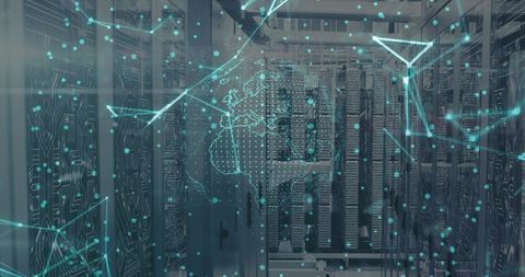 Futuristic network technology in modern data center infrastructure