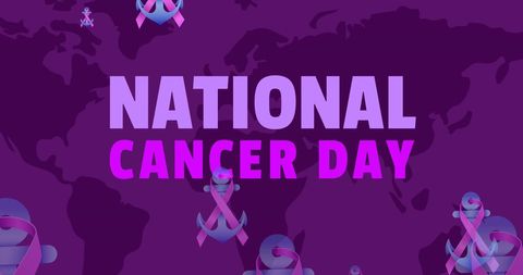 National Cancer Day Awareness with Pink Ribbon Over World Map - Download Free Stock Images Pikwizard.com
