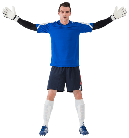 Transparent Goalkeeper Wearing Blue Jersey Ready to Save - Download Free Stock Videos Pikwizard.com